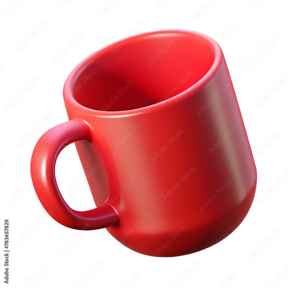 3d Red mug isolated on transparent background 3d Red mug isolated on transparent background