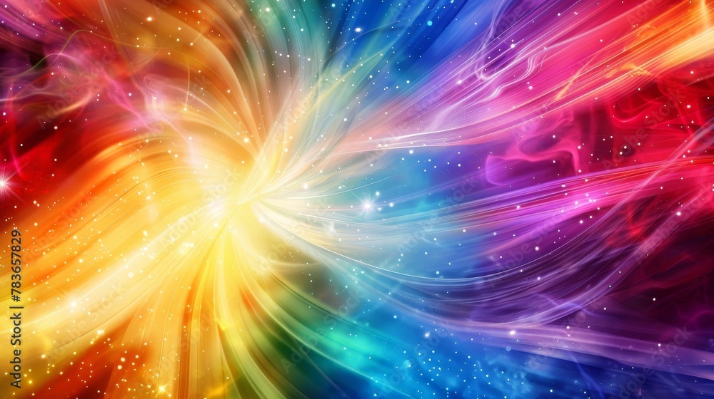 Fototapeta premium Vibrant energy beams arching gracefully AI generated illustration