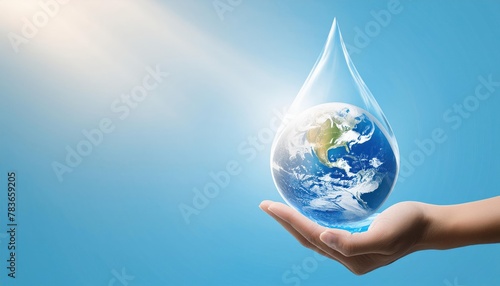 World Water Day Concept. Water for peace. Saving water and world environmental protection 