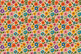 Colorful floral seamless pattern with a variety of flowers on cream background
