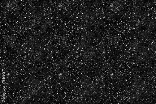 Seamless black and white starry sky pattern