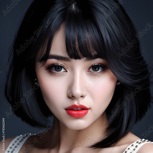 Wallpaper Mural portrait of a woman with hair. AI generated art Torontodigital.ca