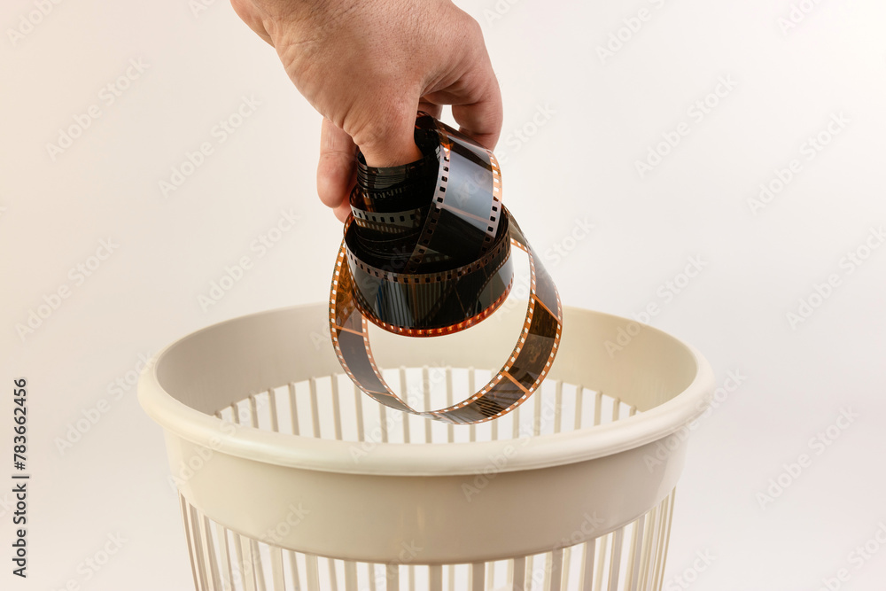Films are thrown into the trash can. Disposal of household waste. Films are thrown into the trash can. Disposal of household waste.