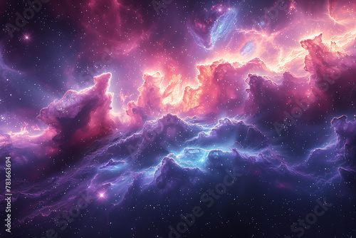 A captivating deep space wallpaper showcasing distant galaxies, radiant nebulae, and twinkling stars, offering a mesmerizing glimpse into the mysterious and enchanting wonders of the universe