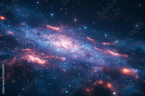 Vibrant digital rendering of deep space featuring a mesmerizing nebula and distant galaxies, perfect for creating cosmic-themed wallpapers and stunning sci-fi visuals