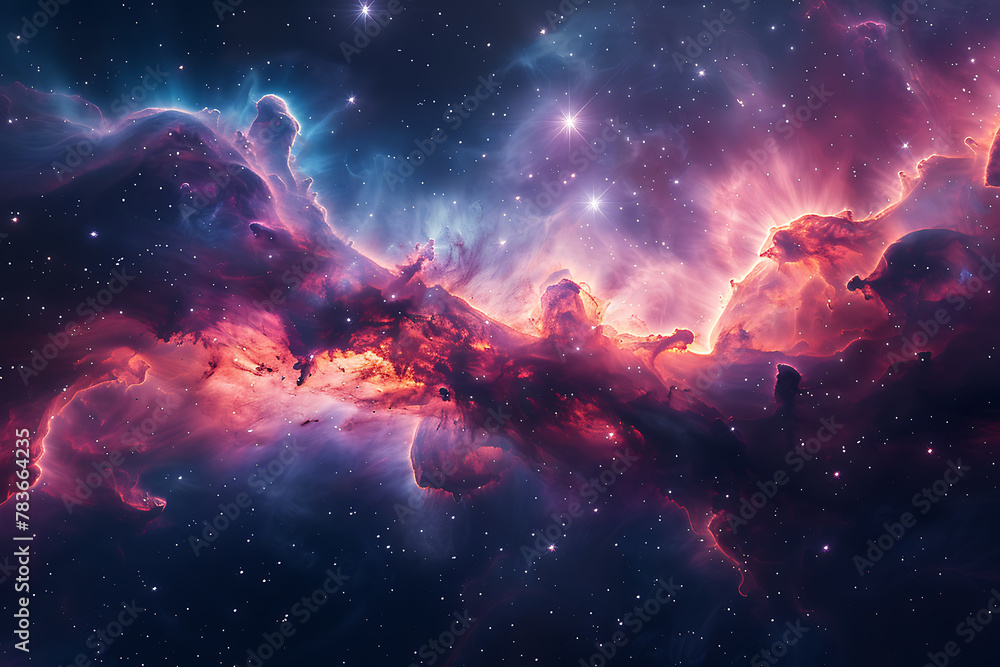 A captivating deep space wallpaper showcasing distant galaxies, radiant nebulae, and twinkling stars, offering a mesmerizing glimpse into the mysterious and enchanting wonders of the universe