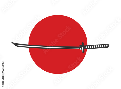 Принти на полотні Katana.  japanese sword illustration