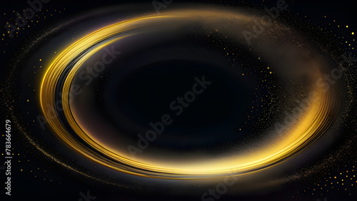 Radiant Gold Black Hole Background, Golden Brilliance Amidst Blackness, Glowing Gold in the Abyss, Majestic Gold Hue of a Black Hole(Generative AI)
