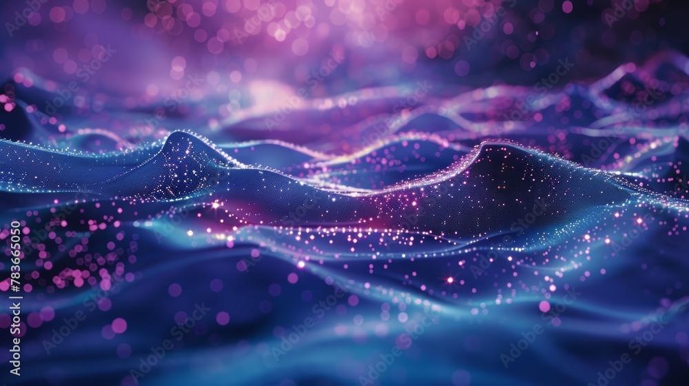 Abstract wave of digital particles, creating a hypnotic backdrop. Abstract wave of digital particles, creating a hypnotic backdrop.