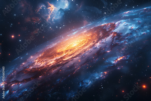 A captivating deep space wallpaper showcasing distant galaxies, radiant nebulae, and twinkling stars, offering a mesmerizing glimpse into the mysterious and enchanting wonders of the universe