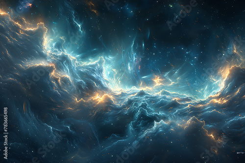 An awe-inspiring deep space wallpaper featuring galaxies, nebulae, and stars, providing a mesmerizing glimpse into the cosmic wonders of the universe with ethereal beauty