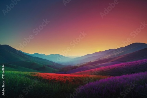 abstract colorful background, landscape with mountains