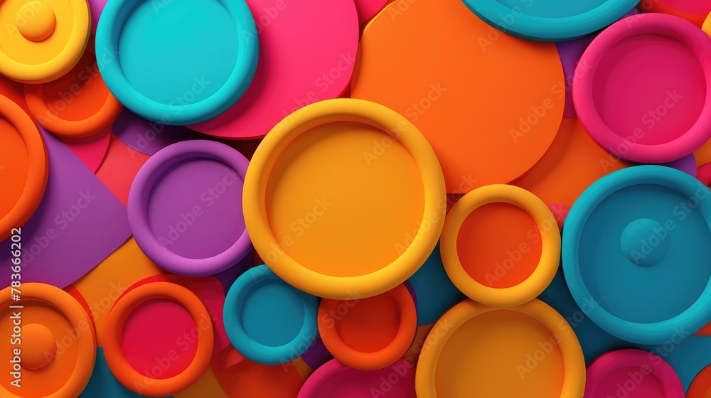 Background with circles in a paper style. With a variety of colors. Background with circles in a paper style. With a variety of colors.