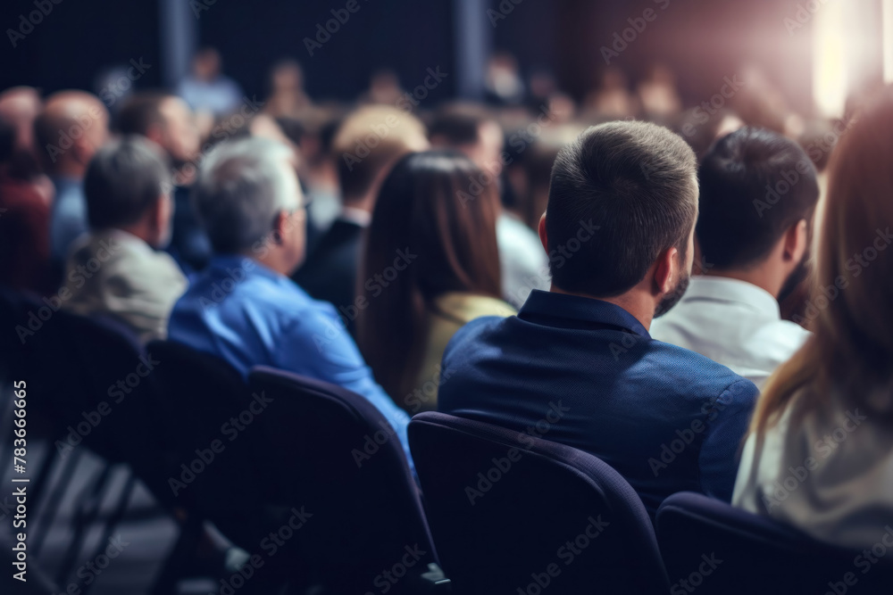 Obraz premium seminar conference lecture coaching in a conference hall, congress hall, listeners, business training, selective