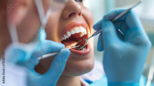 歯医者と女性の患者 photo