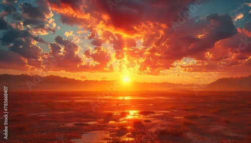 sunset in the desert cinematic lighting © Animager