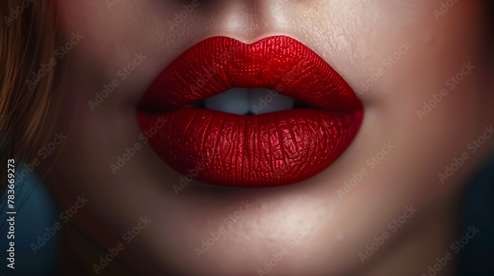 Rich Red Lips with Artistic Detail Rich Red Lips with Artistic Detail