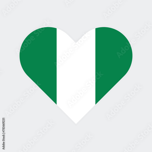 Free Download Nigeria national flag vector illustration. Nigeria  Heart flag. 
 - GFXLoad