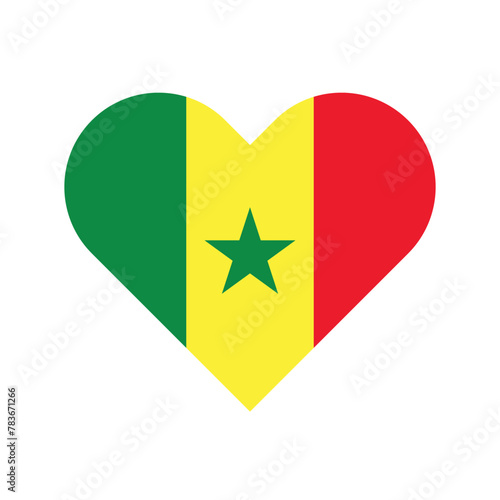 Free Download Senegal national flag vector illustration. Senegal Heart flag. 
 - GFXLoad