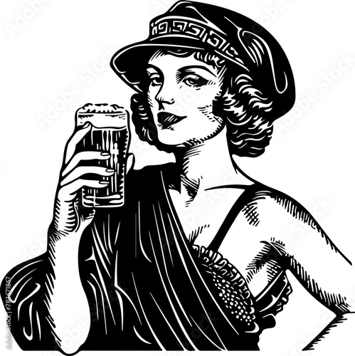 woman savoring a pint of beer, a fitting image for a bar
