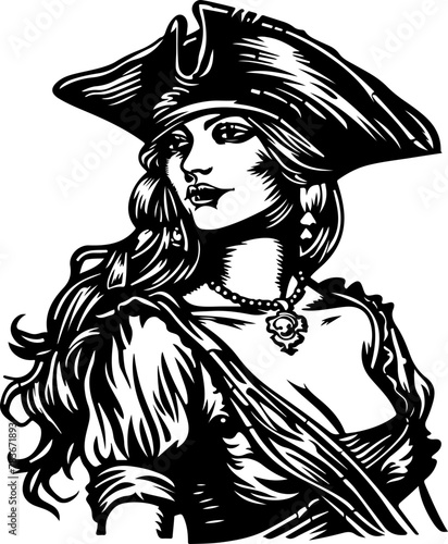 A powerful illustration of a pirate's intense gaze, perfect for evoking tales of adventure on the high seas
