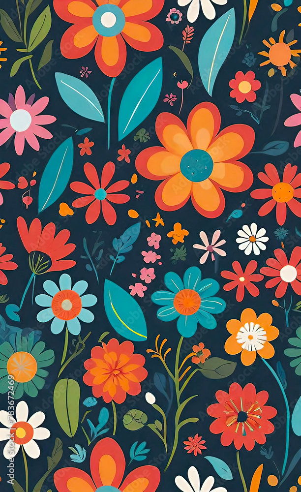 Beautiful seamless floral background, background for smartphone, background for greeting card,