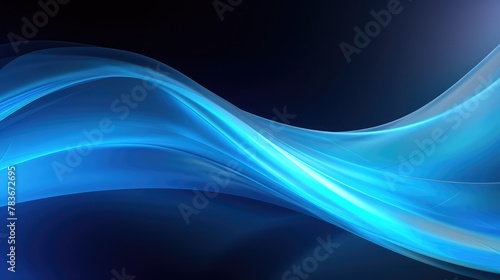 Blue wavy background. Abstract futuristic fractal image.