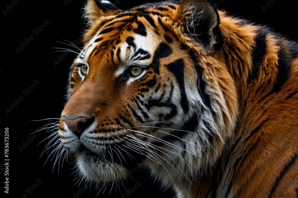 Fototapeta premium A close up of a tiger with an isolated background