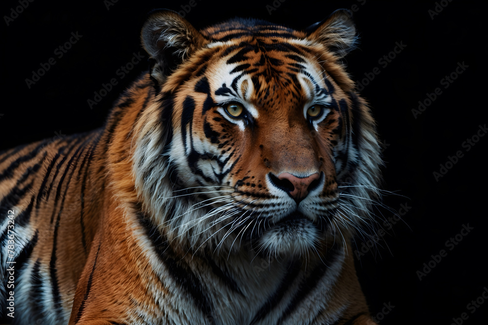 Fototapeta premium A close up of a tiger with an isolated background