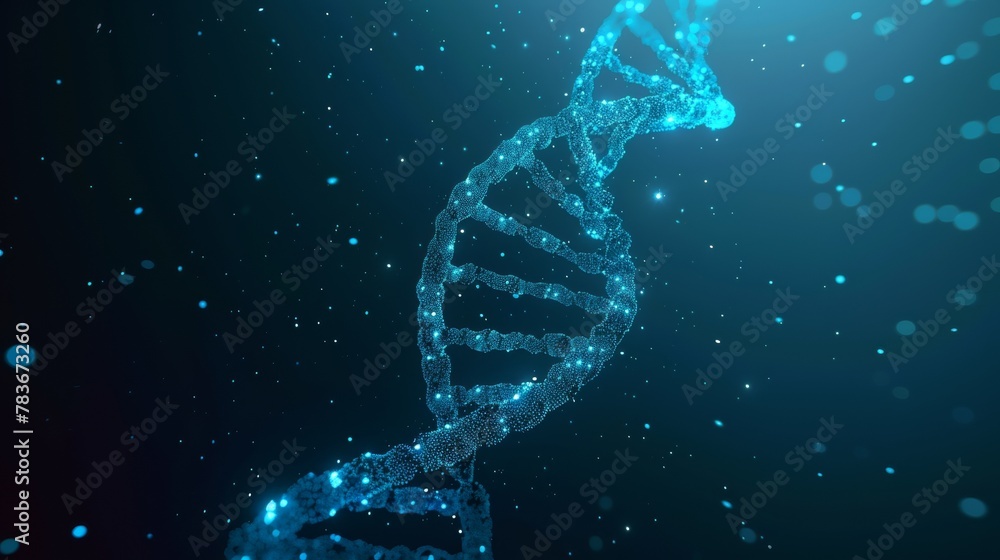 Obraz premium Altered DNA and molecular structures, foundational in the field of scientific biotechnology, genetic engineering, and medical exploration.