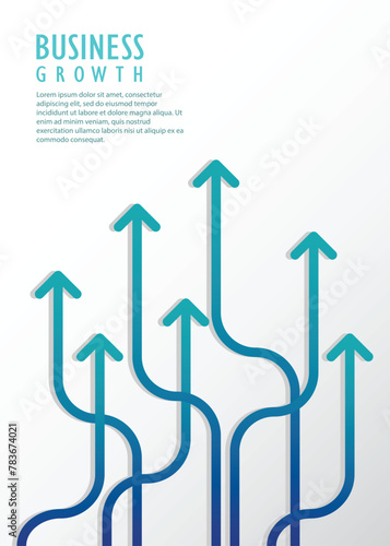 blue arrows direction moving up team work business growth togather financial profit economic boom