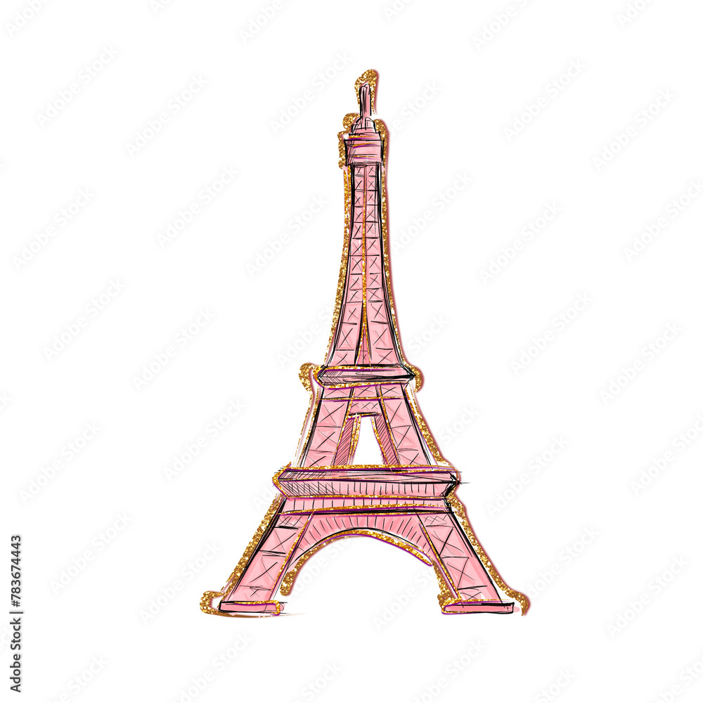 Eiffel Tower illustration for printing 