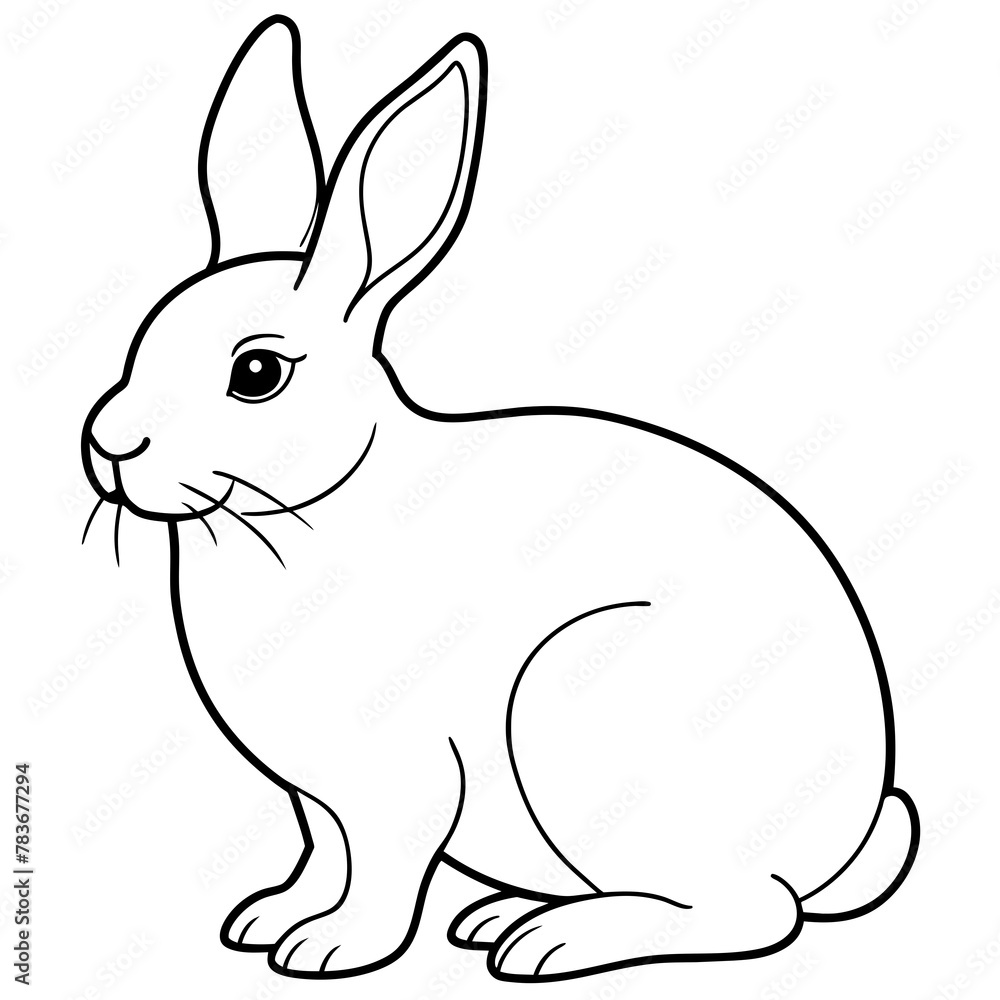 white rabbit on a white background