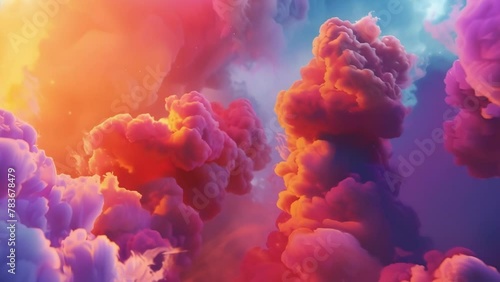 A symphony of vibrant colors fills the frame in this captivating shot of smoke bombs photo