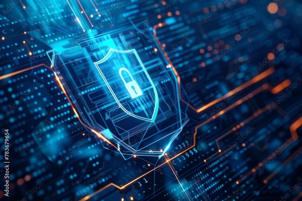 Obraz premium Cyber Security Ransomware Email Phishing Encrypted Technology, Digital Information Protected Secured