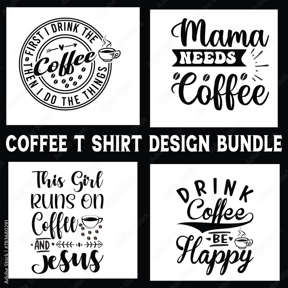 Fototapeta premium Coffee t Shirt design Bundle