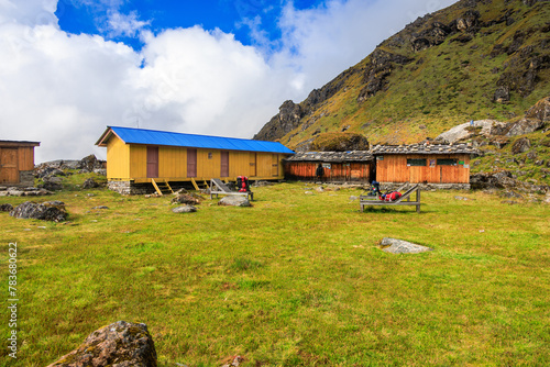 Lodge at the Selele camp on the Kanchenjunga Base Camp trek in the Himalaya, Nepal, section from Tseram to Ghunsa  photo