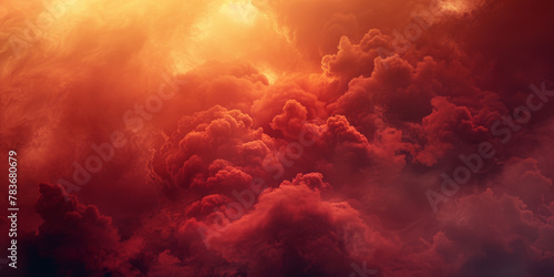 Apocalyptic Fiery Sky: Intense Red and Orange Cloudscape