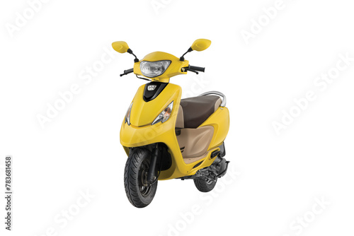 Yellow future scooter, electric scooter or scooty