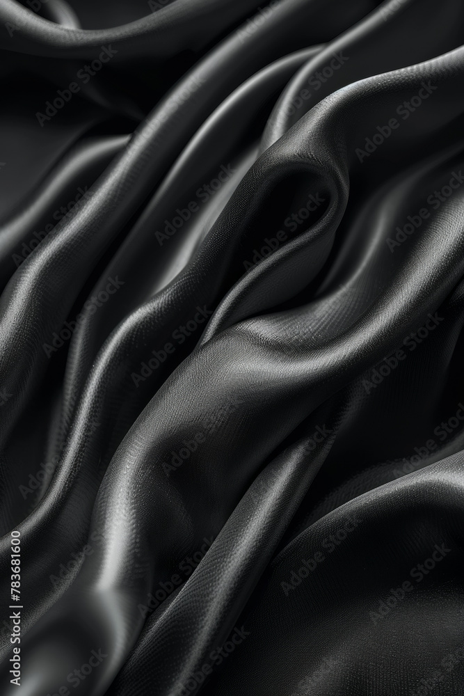 Fototapeta premium Elegant Black Satin Texture Background for Luxury Design