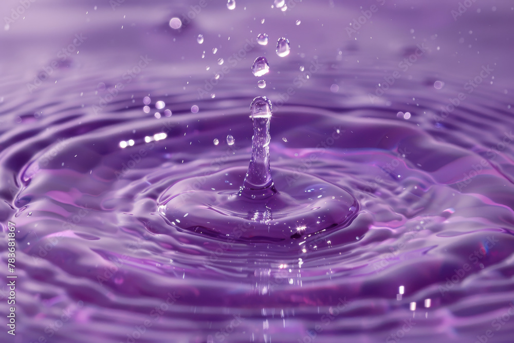 Tranquil Purple Water Droplet Impact Captured in High Detail Tranquil Purple Water Droplet Impact Captured in High Detail