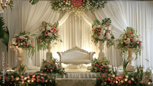 Malay wedding decorations and rastic shades AI generated