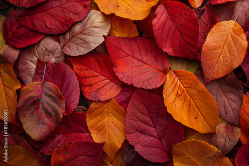 Vibrant Autumn Leaves Background in Warm Tones