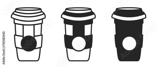 Glass coffee icon on white background. Vector logo glass coffee illustration.