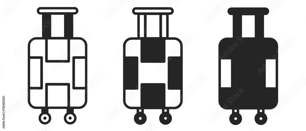 Suitcase icon on white background. Vector logo suitcase illustration. Suitcase icon on white background. Vector logo suitcase illustration.