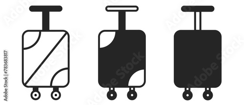 Suitcase icon on white background. Vector logo suitcase illustration.