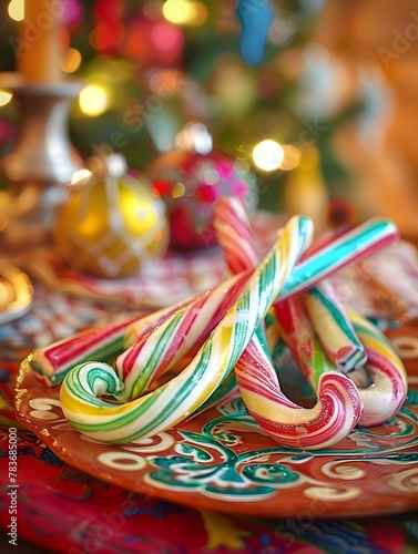 Vibrant Mexican Candy Canes as Part of Christmas Festivities