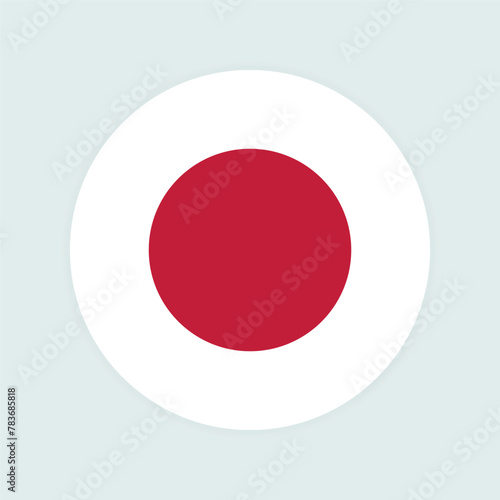 Japan national flag vector illustration. Japan Round flag.
