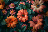 Captivating floral wallpaper featuring a stunning assortment of vibrant, colorful flowers in full bloom, perfect for creating elegant, nature-inspired backgrounds for a variety of projects