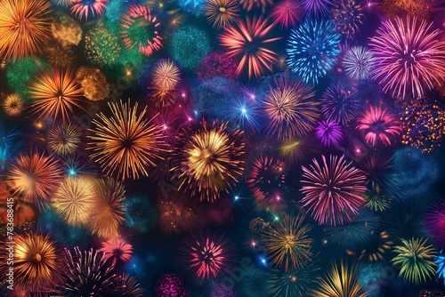 Colorful Fireworks Light Up the Sky in Vibrant Display